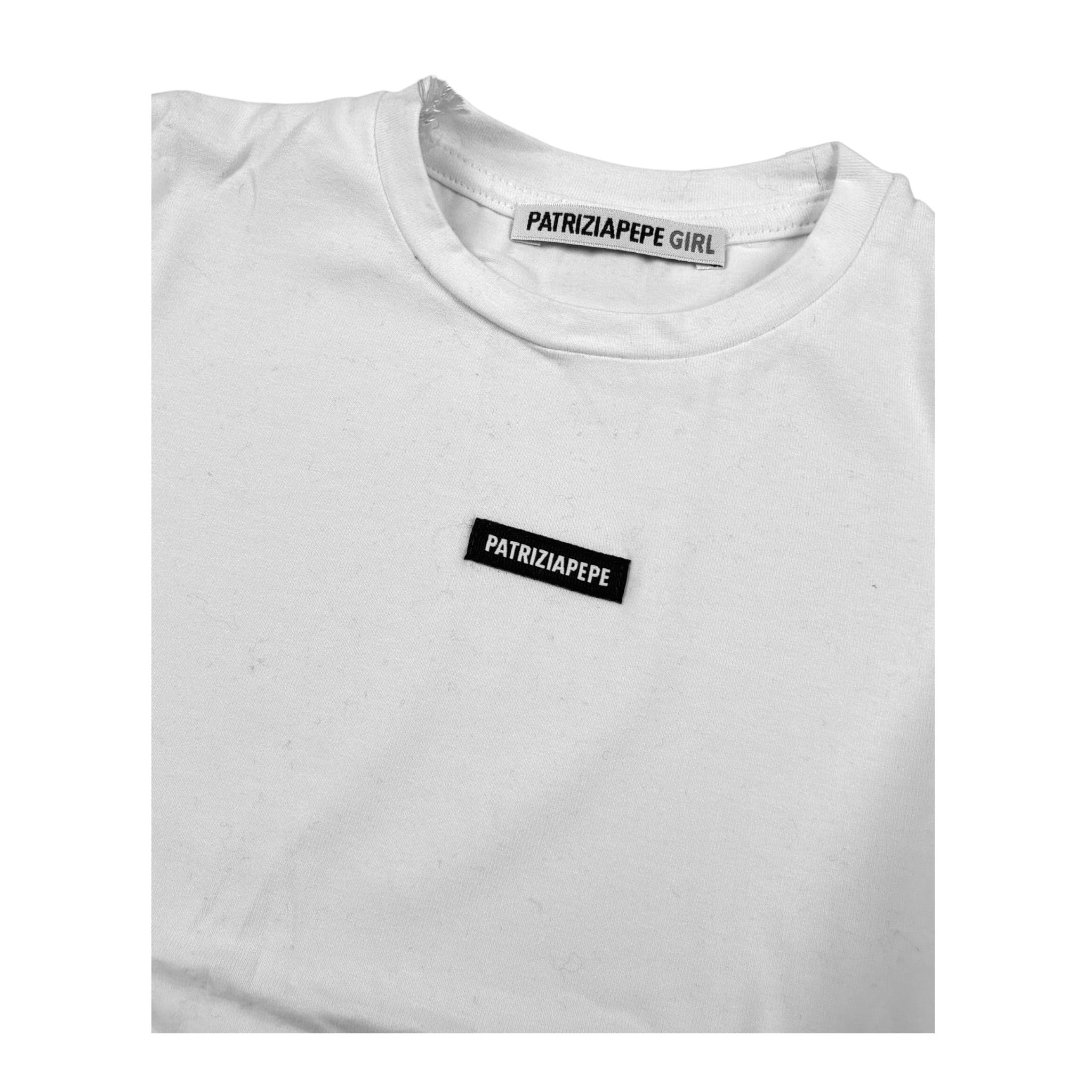 Patrizia Pepe Shirt tinta unita con Logo Bianco per Bambina 7M0956XX BIANCO PATRIZIA PEPE 