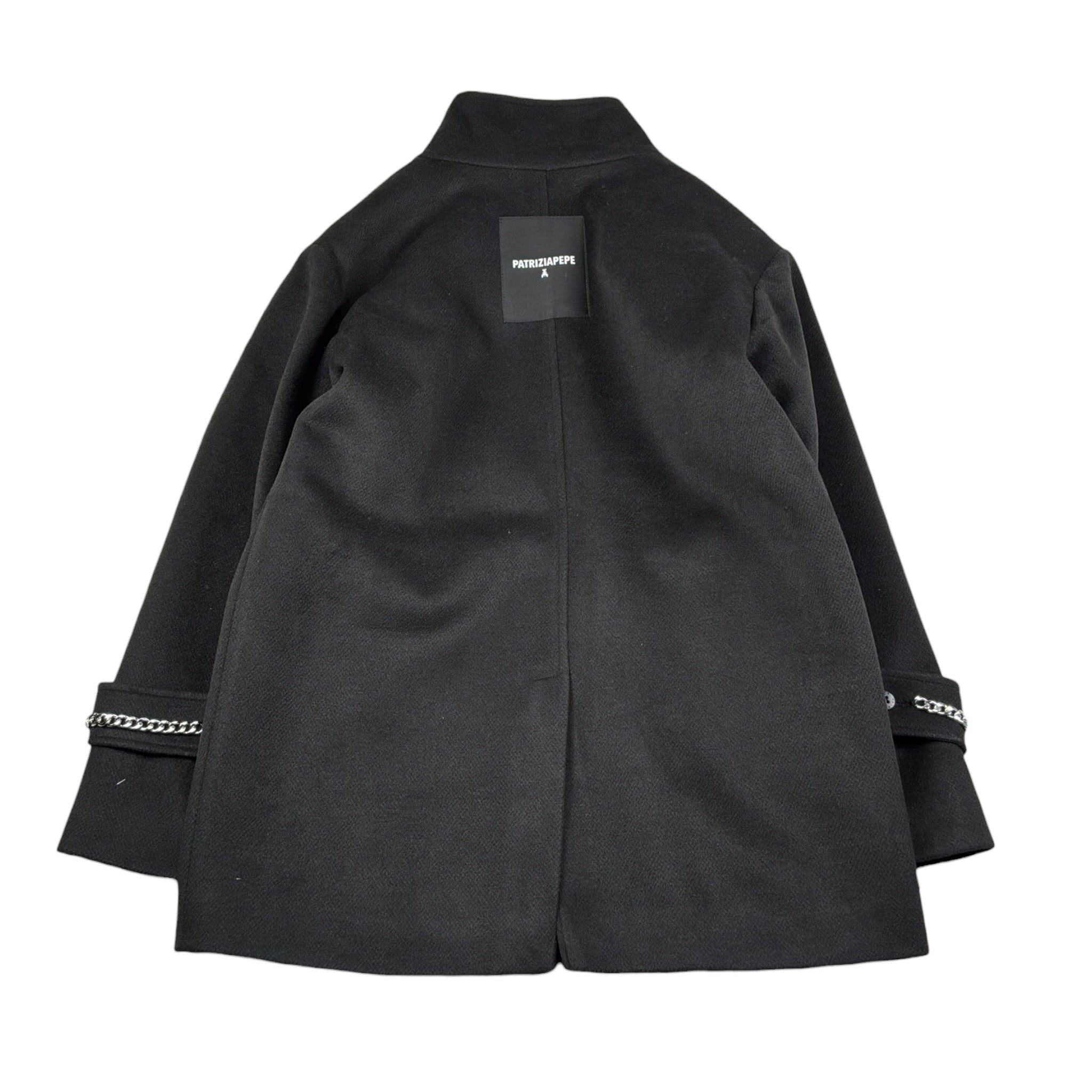 Patrizia Pepe Cappotto tinta unita con Zip Nero per Bambina 7O0048 NERO PATRIZIA PEPE 
