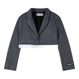 Patrizia Pepe Giacca tinta unita Modello Crop Grigio per Bambina 7S0280 GRIGIO PATRIZIA PEPE 