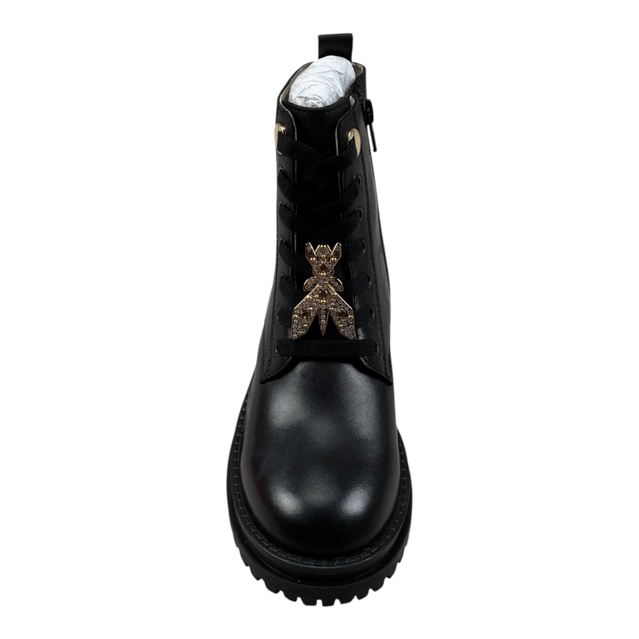 Patrizia Pepe Stivale tinta unita con Logo Nero per Bambina PPK857 NERO PATRIZIA PEPE 