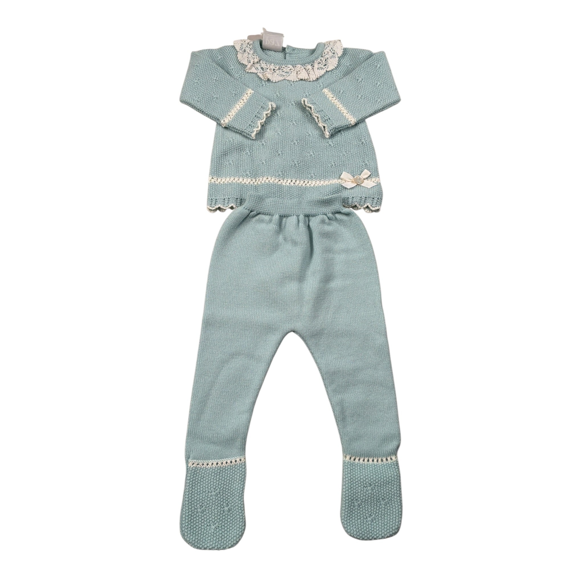 Paz Rodriguez Completo 2 Pezzi Maglia-Ghettina Verde Acqua per Neonata 003112947 VERDE ACQUA PAZ RODRIGUEZ 