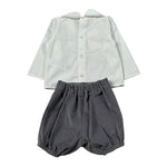 Paz Rodriguez Completo 2 Pezzi Camicia-Culotte Bianco/Grigio per Neonato 006151978 BIANCO/GRIGIO PAZ RODRIGUEZ 