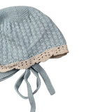 Paz Rodriguez Cappello tinta unita con Ricami Azzurro per Neonata 011110050 AZZURRO PAZ RODRIGUEZ 