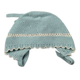 Paz Rodriguez Cappello tinta unita con Ricami Verde Acqua per Neonata 011112949 VERDE ACQUA PAZ RODRIGUEZ 
