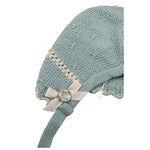 Paz Rodriguez Cappello tinta unita con Ricami Verde Acqua per Neonata 011112949 VERDE ACQUA PAZ RODRIGUEZ 