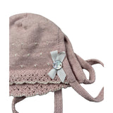 Paz Rodriguez Cappello tinta unita con Ricami Rosa per Neonata 011122077 ROSA PAZ RODRIGUEZ 