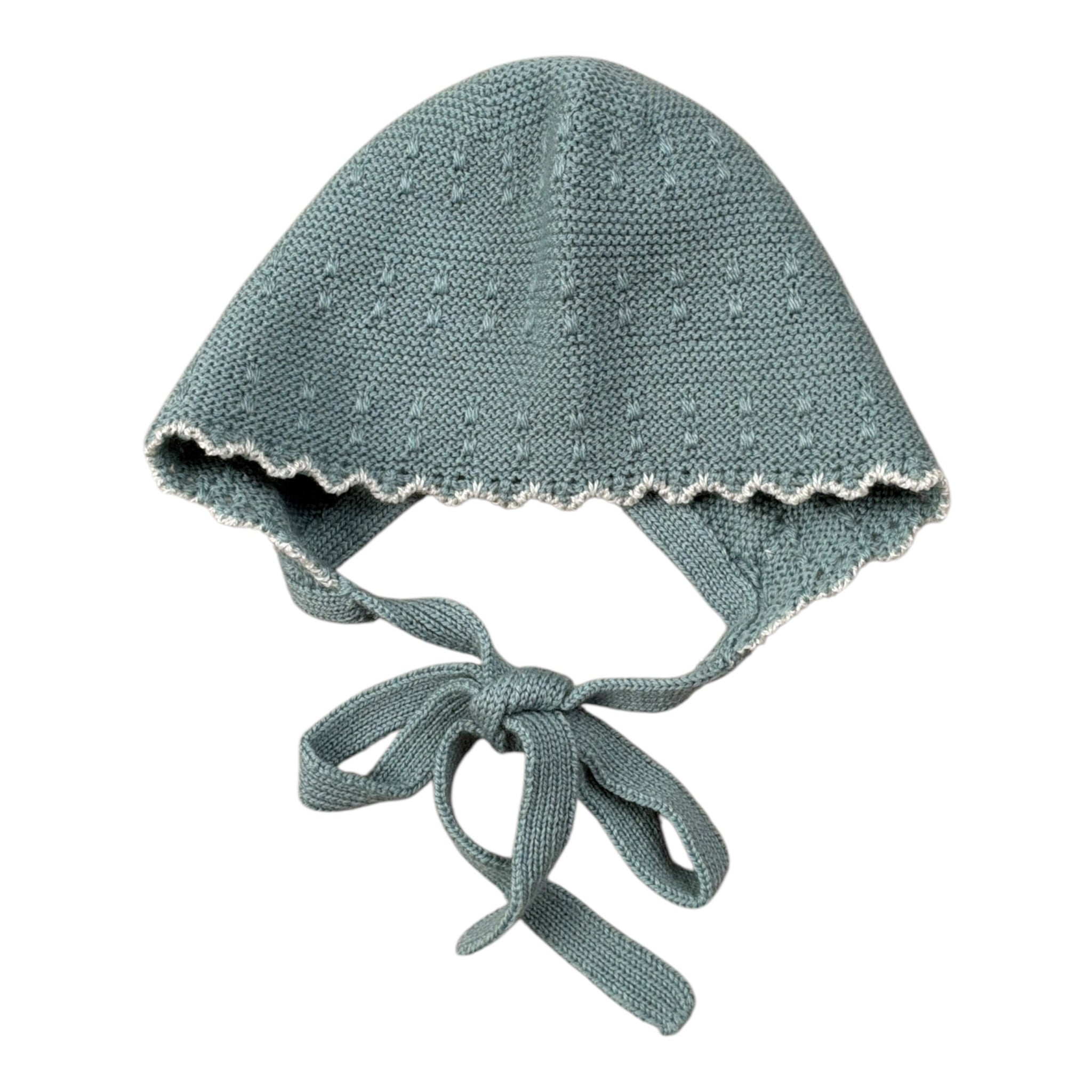 Paz Rodriguez Cappello tinta unita con Ricami Verde per Neonata 01131801 VERDE PAZ RODRIGUEZ 