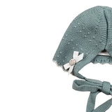 Paz Rodriguez Cappello tinta unita con Ricami Verde per Neonata 01131801 VERDE PAZ RODRIGUEZ 