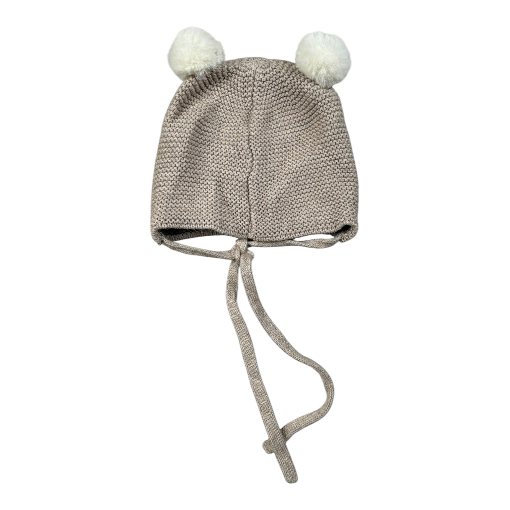 Paz Rodriguez Cappello tinta unita con Pon Pon Beige per Neonata 040121187 BEIGE PAZ RODRIGUEZ 