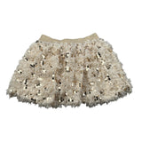 Petit Posh Gonna tinta unita con Paillettes Beige per Bambina GFJF25168GO BEIGE PETIT POSH 