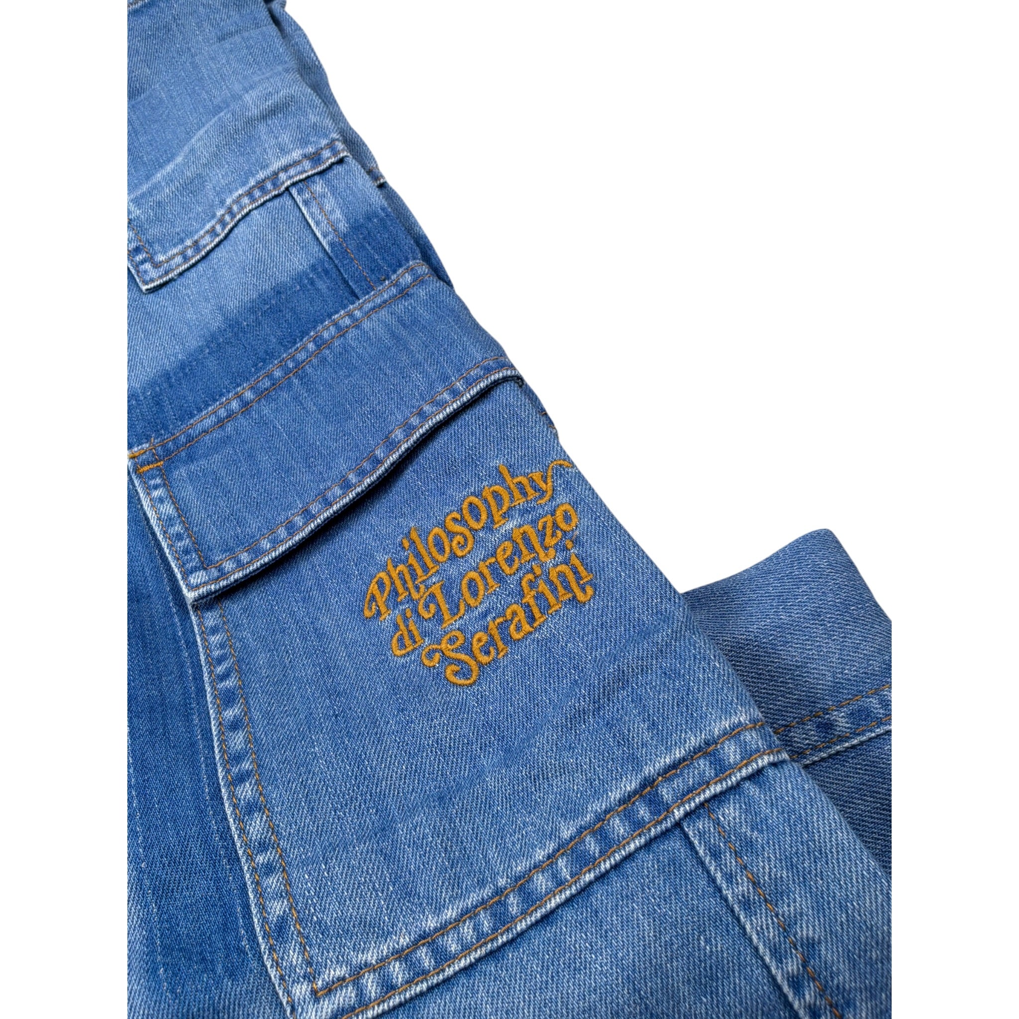 Philosophy Jeans tinta unita con Tasconi Azzurro per Bambina 19E406 AZZURRO PHILOSOPHY 