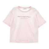 Philosophy T-Shirt tinta unita con Stampa Rosa per Bambina I1F609X ROSA PHILOSOPHY 