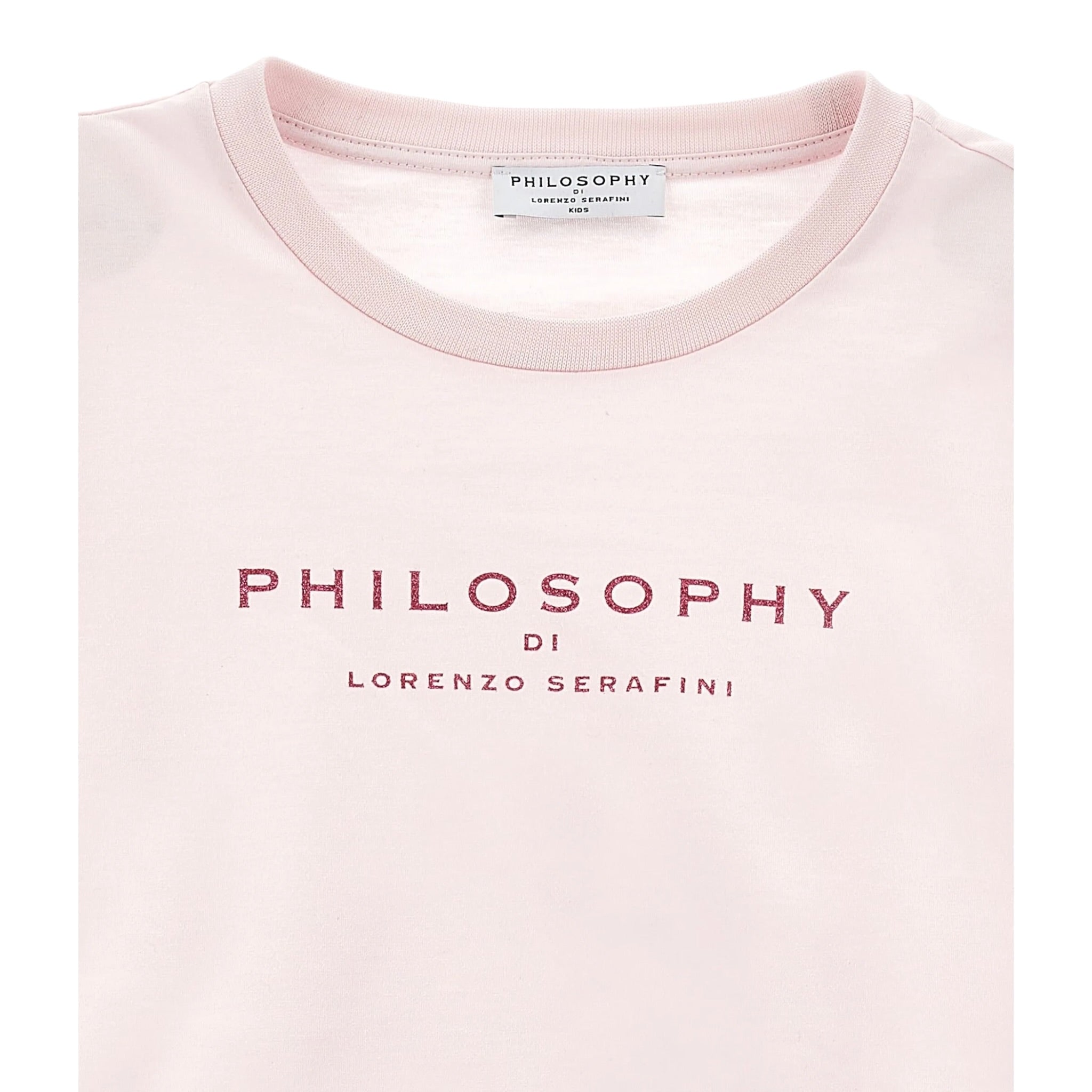 Philosophy T-Shirt tinta unita con Stampa Rosa per Bambina I1F609X ROSA PHILOSOPHY 