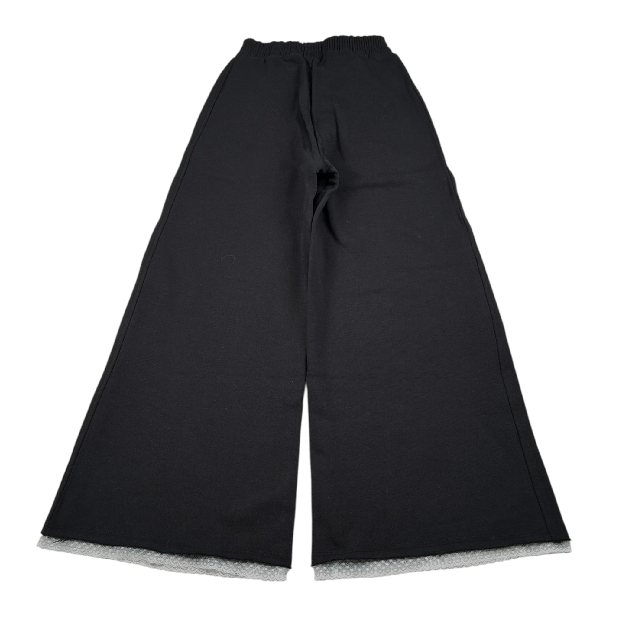 Philosophy Pantalone Palazzo tinta unita con Logo Nero per Bambina I9F401 NERO PHILOSOPHY 
