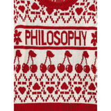 Philosophy Maglia Bicolore con Stampa Panna/Rosso per Bambina I9F602 PANNA/ROSSO PHILOSOPHY 