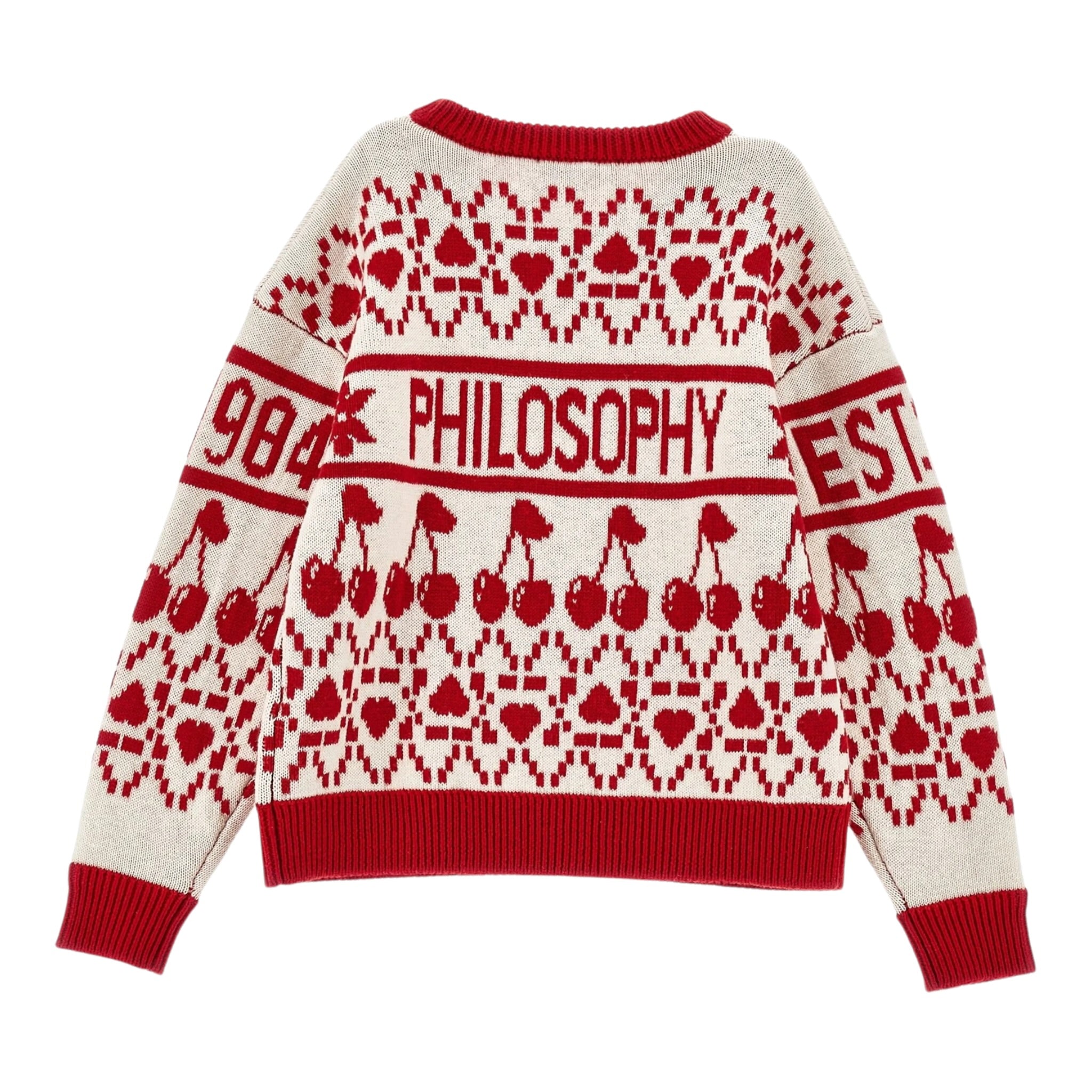 Philosophy Maglia Bicolore con Stampa Panna/Rosso per Bambina I9F602X PANNA/ROSSO PHILOSOPHY 