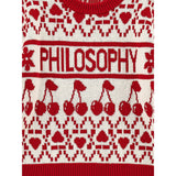 Philosophy Maglia Bicolore con Stampa Panna/Rosso per Bambina I9F602X PANNA/ROSSO PHILOSOPHY 