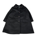 Piccola Ludo Cappotto tinta unita con Colletto Nero per Bambina BF11WB016 NERO PICCOLA LUDO 