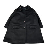 Piccola Ludo Cappotto tinta unita con Colletto Nero per Bambina BF11WB016 NERO PICCOLA LUDO 
