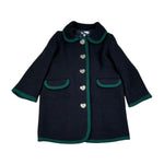 Piccola Ludo Cappotto tinta unita con Profili In Contrasto Blu per Bambina BF11WB035 BLU PICCOLA LUDO 
