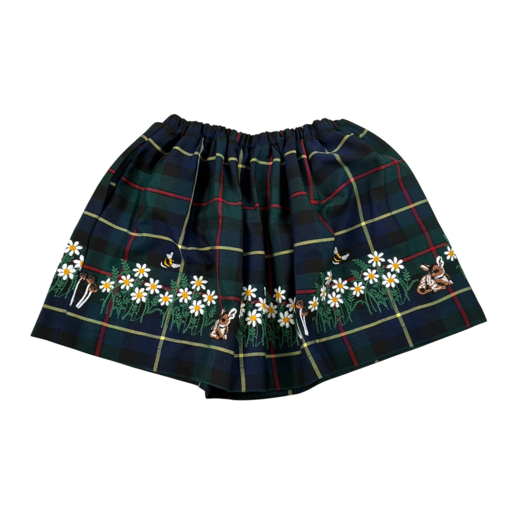 Piccola Ludo Gonna tinta unita con Fantasia A Quadri Verde per Bambina BF11WB046 VERDE PICCOLA LUDO 