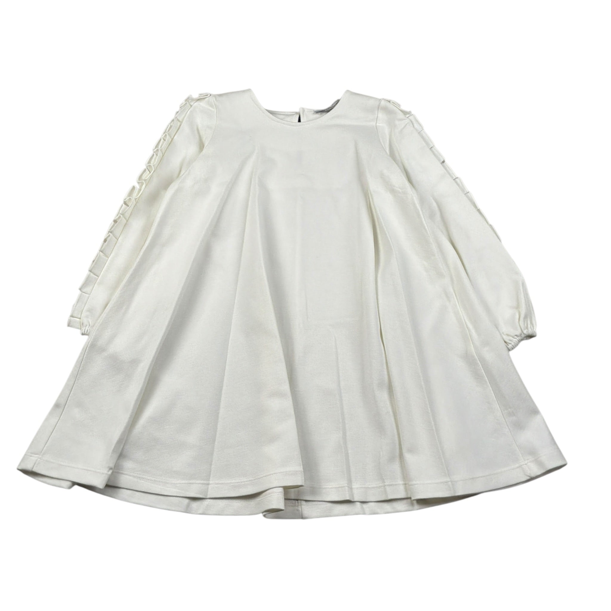 Piccola Ludo Abito Manica Lunga tinta unita Bianco per Bambina BS9WB040 BIANCO PICCOLA LUDO 