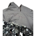 Pinko Abito Manica Lunga con Cappuccio E Paillettes Grigio per Bambina KFAB033 GRIGIO PINKO 