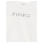 Pinko Felpa Chiusa Girocollo tinta unita con Logo Panna per Bambina KFFE011 PANNA PINKO 