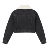 Pinko Giubbino In Denim tinta unita con Logo Nero per Bambina KFGB007X NERO PINKO 