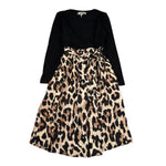 Please Abito Bicolore con Fantasia Maculata Nero per Bambina AB47364G78 NERO PLEASE 