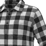 Please Camicia Bicolore con Fantasia A Quadri Bianco/Nero per Bambino CL61103B77 BIANCO/NERO PLEASE 