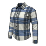 Please Camicia Bicolore con Fantasia Quadri Azzurro per Bambino CL61104B77 AZZURRO PLEASE 