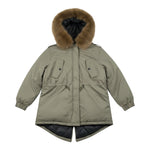 Please Giubbino Modello Parka tinta unita con Cappuccio Verde per Bambino JE16160G78 VERDE PLEASE 