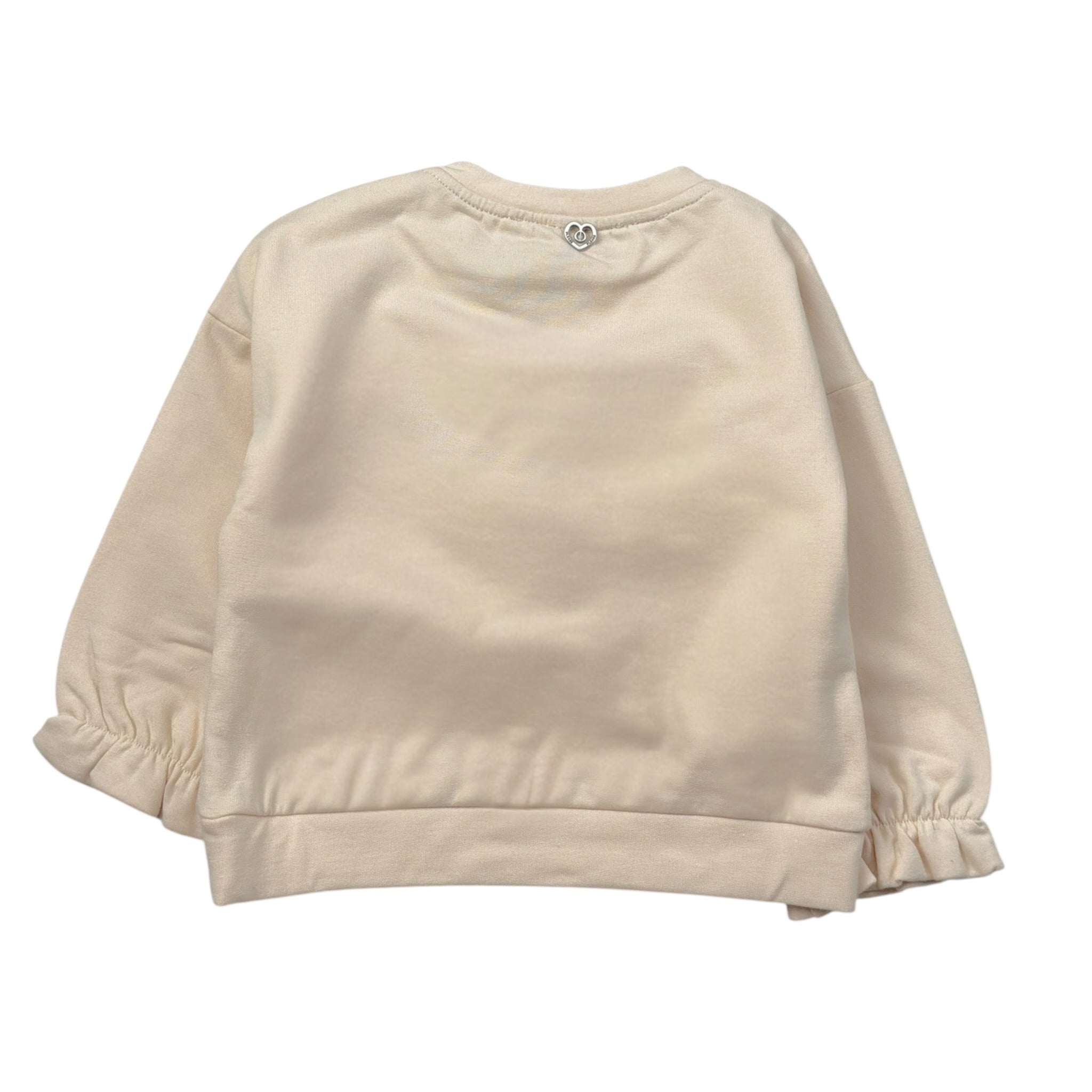 Please Felpa tinta unita Girocollo con Stampa Beige per Neonata LB03042G77 BEIGE PLEASE 