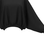 Please Felpa tinta unita con Elastico Nero per Bambina LB08172G78 NERO PLEASE 