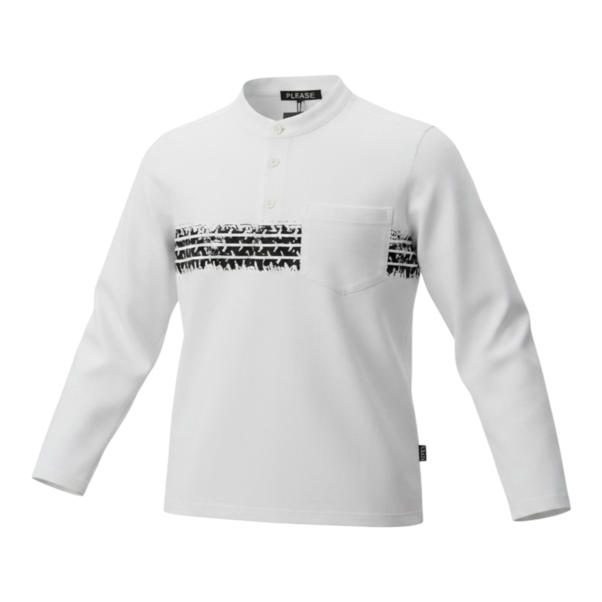 Please Shirt tinta unita con Taschino E Stampa Bianco per Bambino LE01030B77J BIANCO PLEASE 
