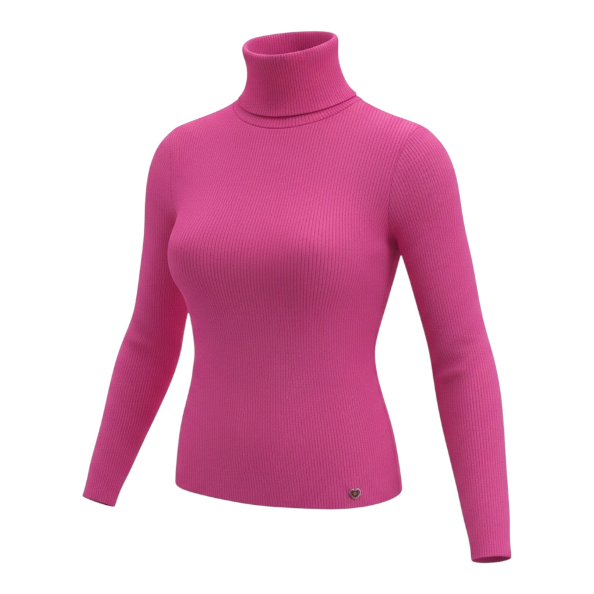 Please Maglia Collo Alto tinta unita Magenta per Bambina LW00072G78 MAGENTA PLEASE 