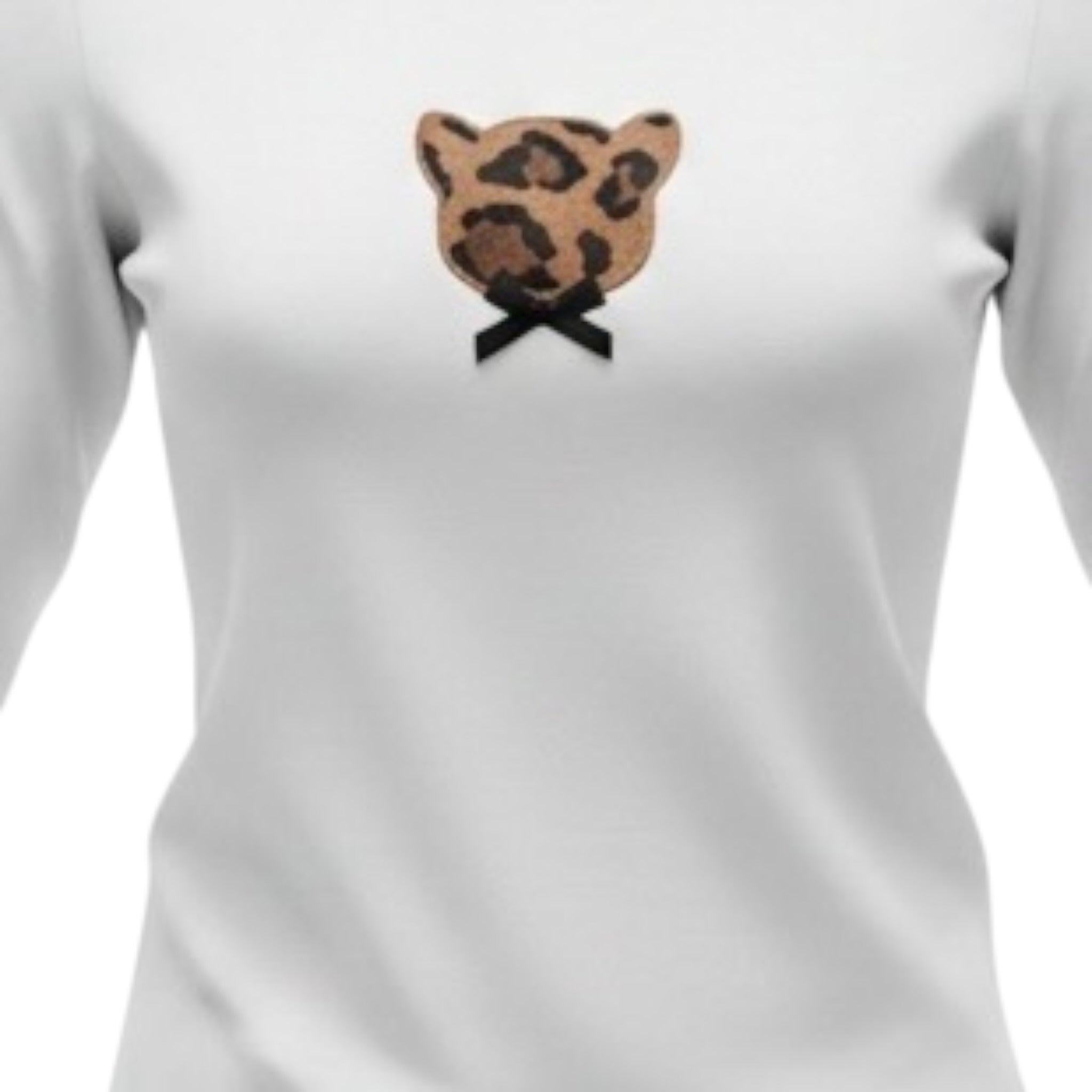 Please Shirt Girocollo tinta unita con Stampa Bianco per Bambina ML03030G77J BIANCO PLEASE 