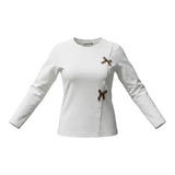 Please Shirt tinta unita con Applicazioni Bianco per Bambina ML04030G77 BIANCO PLEASE 