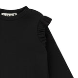 Please Maglia tinta unita con Balze Nero per Neonata ML37072G77 NERO PLEASE 