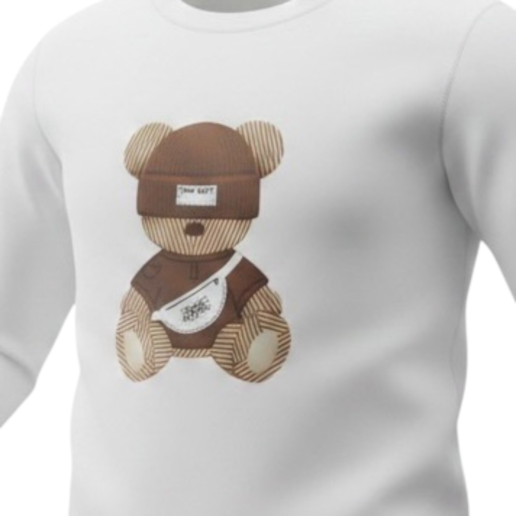 Please Shirt tinta unita con Stampa Panna per Bambino ML42020B77 PANNA PLEASE 