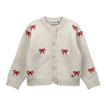 Please Cardigan tinta unita con Fiocchi Beige per Neonata NB05234G77 BEIGE PLEASE 