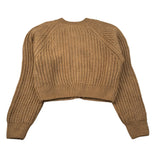 Please Cardigan tinta unita con Bottoni Cammello per Bambina NB34230G78 CAMMELLO PLEASE 