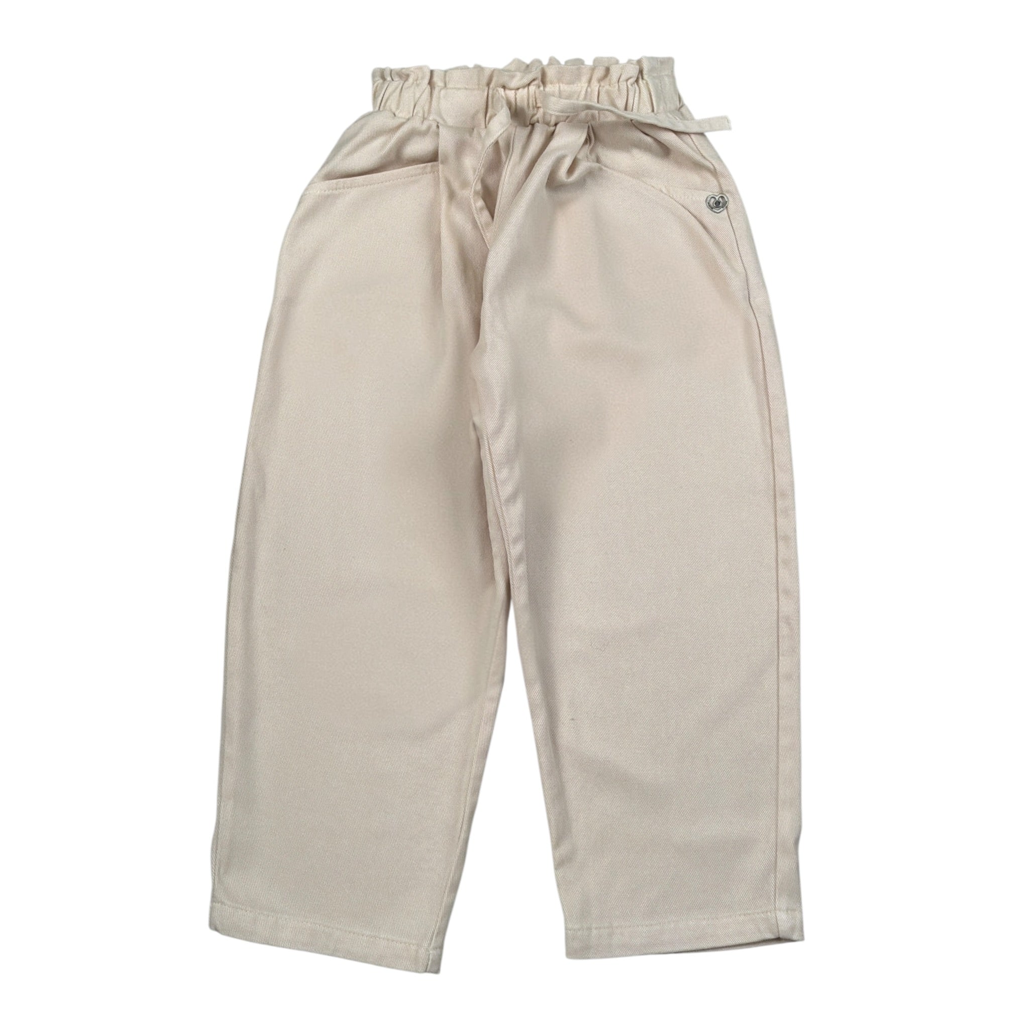 Please Pantalone tinta unita con Elastico In Vita Panna per Neonata PE96132G77 PANNA PLEASE 
