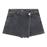 Please Short In Denim tinta unita Modello Gonna Grigio per Bambina RB07010G78 GRIGIO PLEASE 