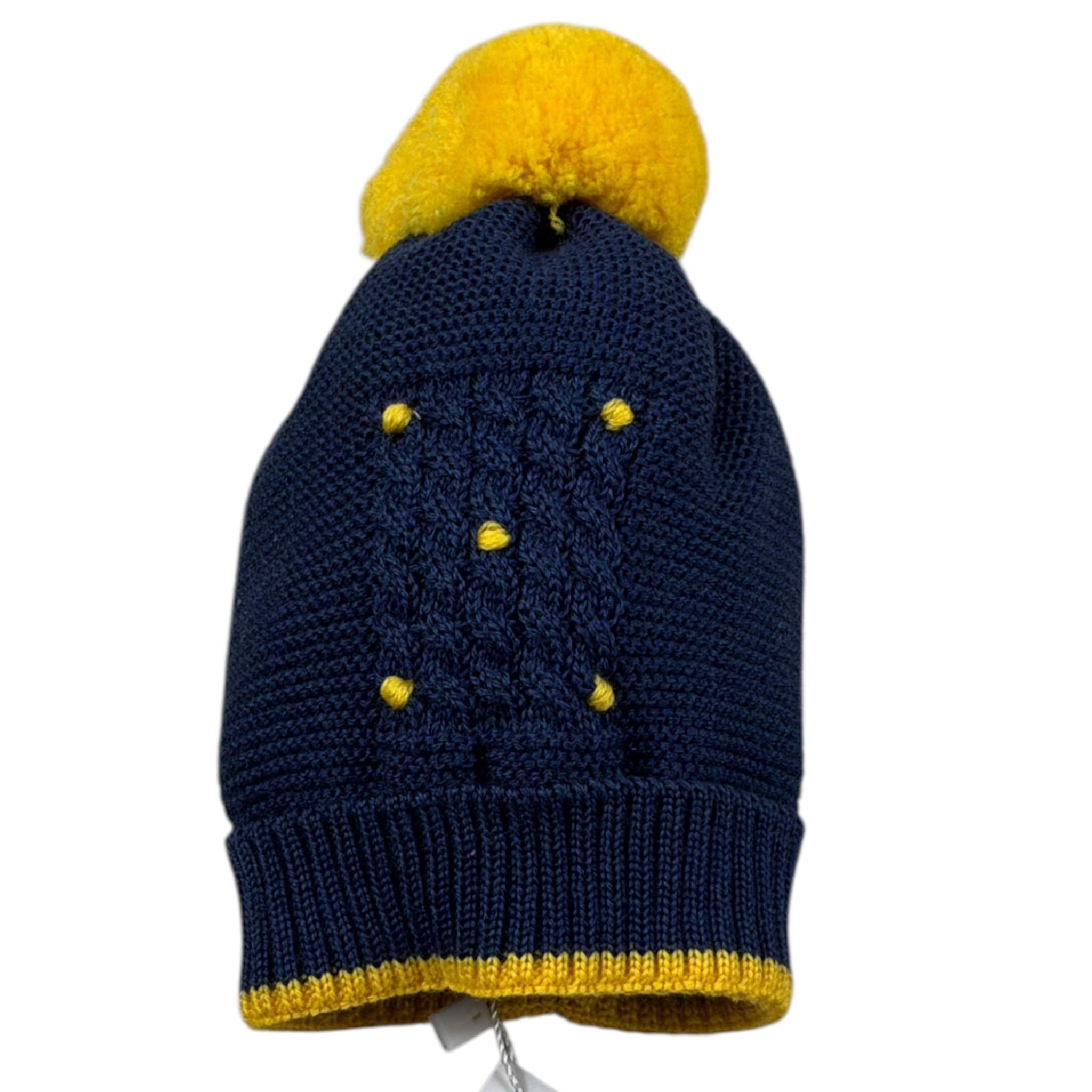Primodi'Bebe' Cappello tinta unita con Pon Pon Blu per Neonato 33079 BLU PRIMODI'BEBE' 