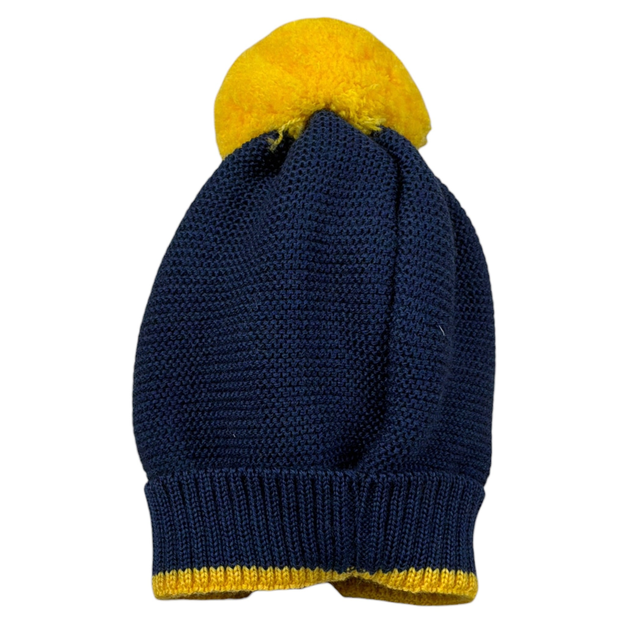 Primodi'Bebe' Cappello tinta unita con Pon Pon Blu per Neonato 33079 BLU PRIMODI'BEBE' 