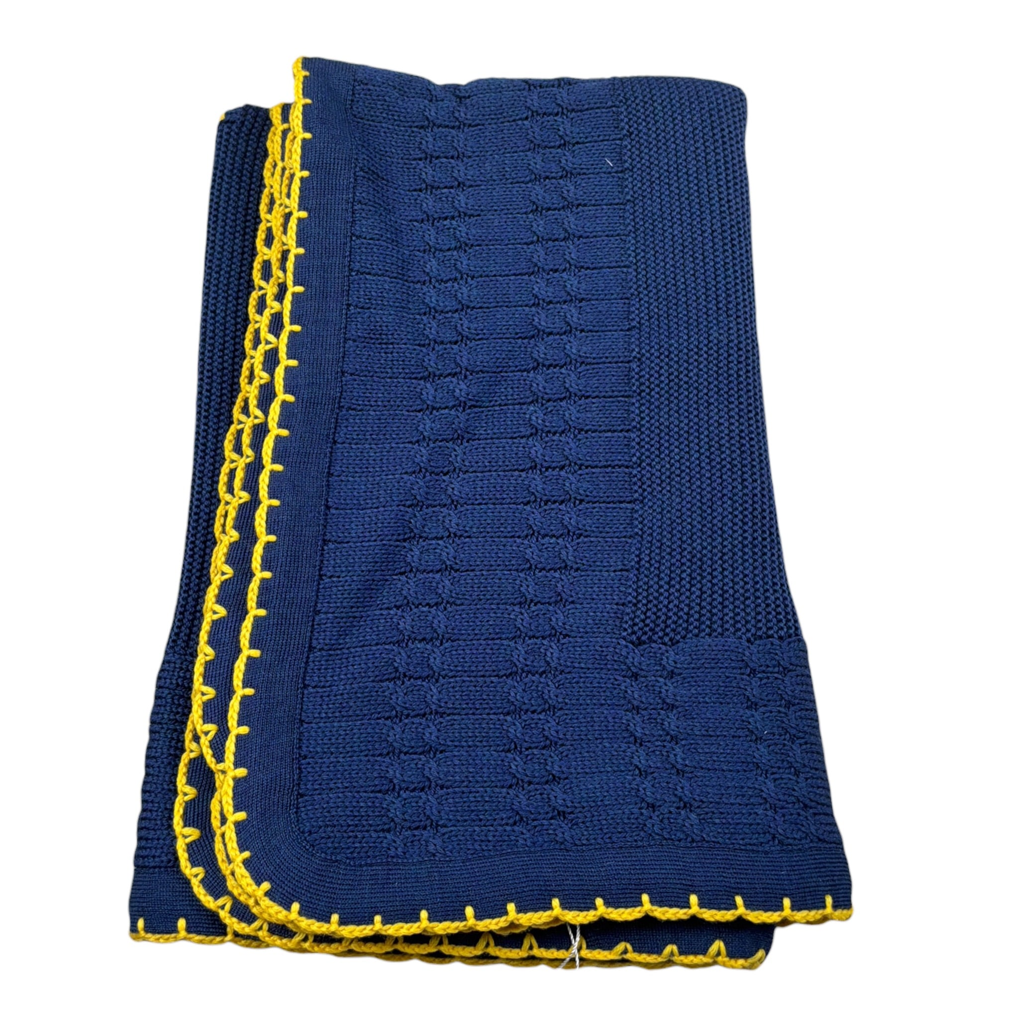 Primodi'Bebe' Coperta tinta unita con Profili In Contrasto Blu per Neonato 3307 BLU  