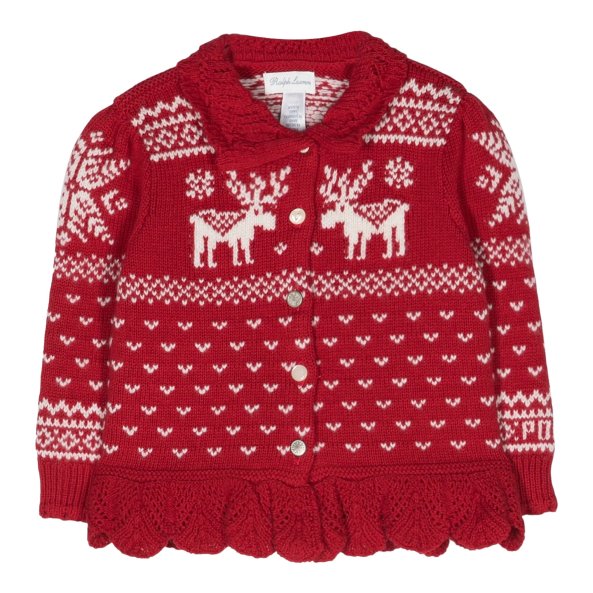 Ralph Lauren Cardigan tinta unita con Ricami Rosso per Neonata 310920104001 ROSSO RALPH LAUREN 