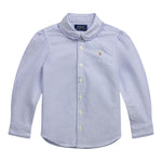 Ralph Lauren Camicia Manica Lunga con Ricamo Logo Azzurro per Bambina 312929954003 AZZURRO RALPH LAUREN 